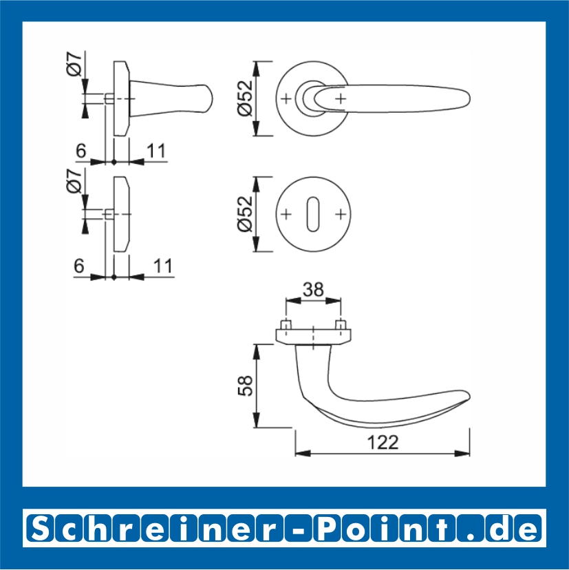 Hoppe Atlanta Messing verchromt Resista® F49-R Rosettengarnitur M1530/23KV/23KVS, 2133333, 2736214, 2133392, 2736450, 2736206, 2736222